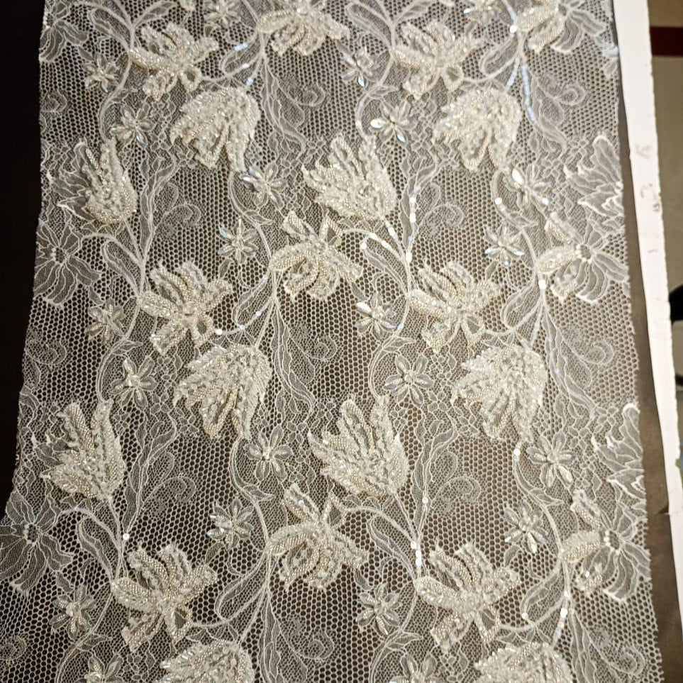 Ivory Pearl Embroidered Tulle