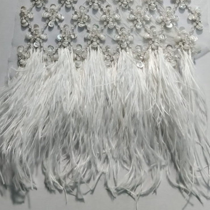 Antique Gold Zari Embroidered Net